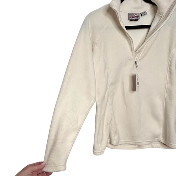 Obermeyer Cream Fleece Micro Zip-T Ultragear Qtr. Zip Pullover Bass Layer, Sz L - Picture 8 of 14